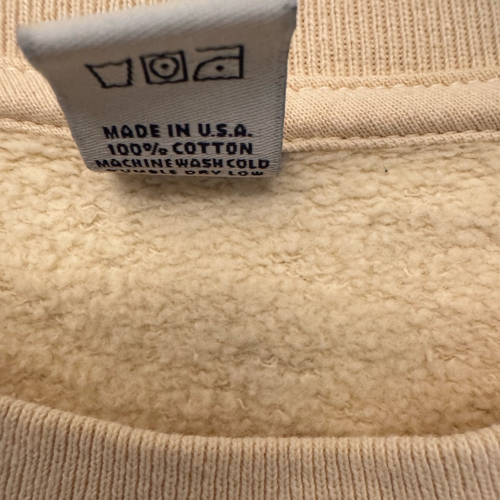 Sporty & Rich Unisex Men’s & Women’s Pale Yellow Cotton Sweatshirt Size Large - Picture 5 of 5